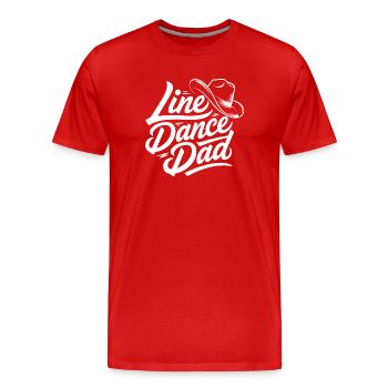 Line Dance Dad Cowboy Hat Design - Men's Premium Organic T-Shirt - red - Front - Damien (186cm)