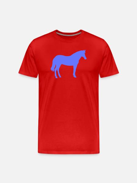 Blue Horse Silhouette Design - Men's Premium Organic T-Shirt - red