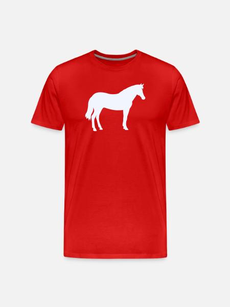 Pferdesilhouette in Milchweiß - Männer Premium Bio T-Shirt - Rot