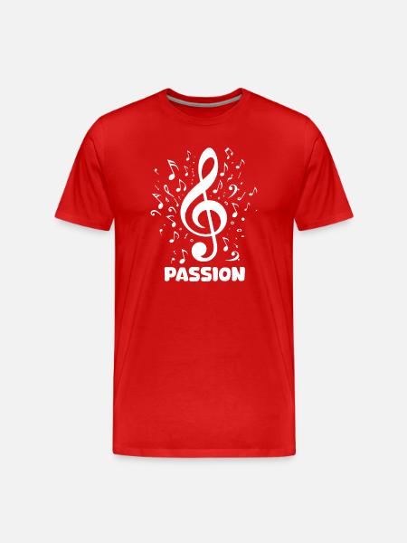 PASSION clef music design - Men's Premium Organic T-Shirt - red