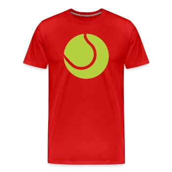 Tennisball - Männer Premium Bio T-Shirt - Rot - Vorne - Damien (186cm)