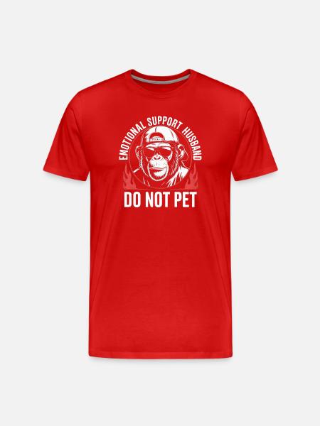 Emotional Support Husband Tee - Men's Premium Organic T-Shirt - red