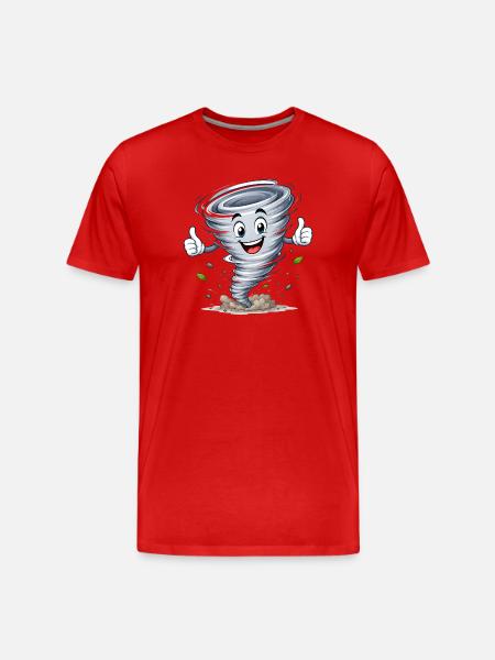 Funny Whirlwind Tornado Weather Motif - Men's Premium Organic T-Shirt - red
