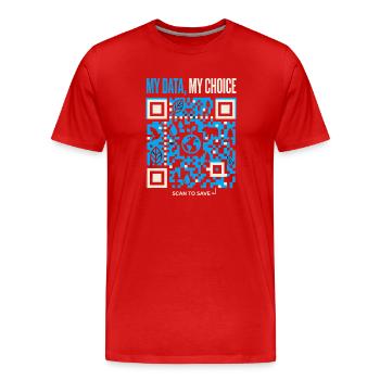 Mes données : mon choix - T-shirt bio Premium Homme - rouge - Devant - Damien (186cm)