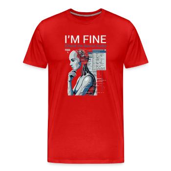 Check The Source Code - Men's Premium Organic T-Shirt - red - Front - Damien (186cm)