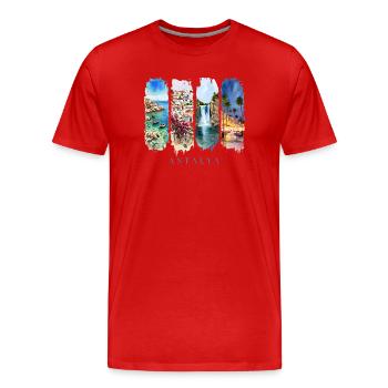 Antalya Design – Motif des vacances d’été en Turquie - T-shirt bio Premium Homme - rouge - Devant - Damien (186cm)