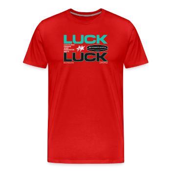 Luck & Opportunity Motif - Men's Premium Organic T-Shirt - red - Front - Damien (186cm)