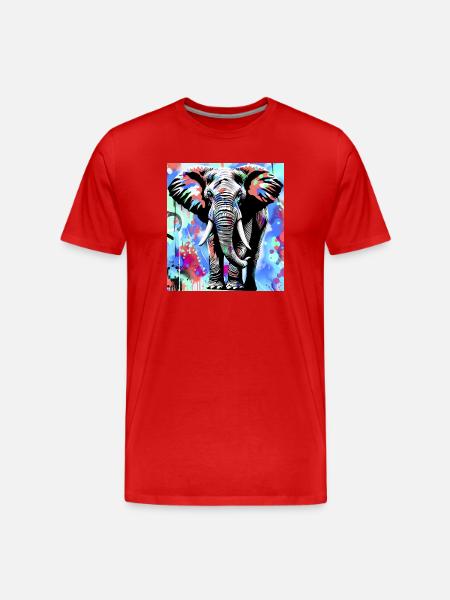 éléphant - T-shirt bio Premium Homme - rouge