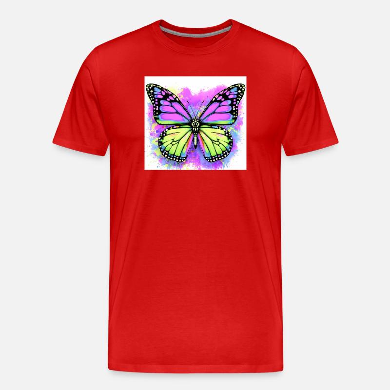 Schmetterling - Männer Premium Bio T-Shirt - Rot