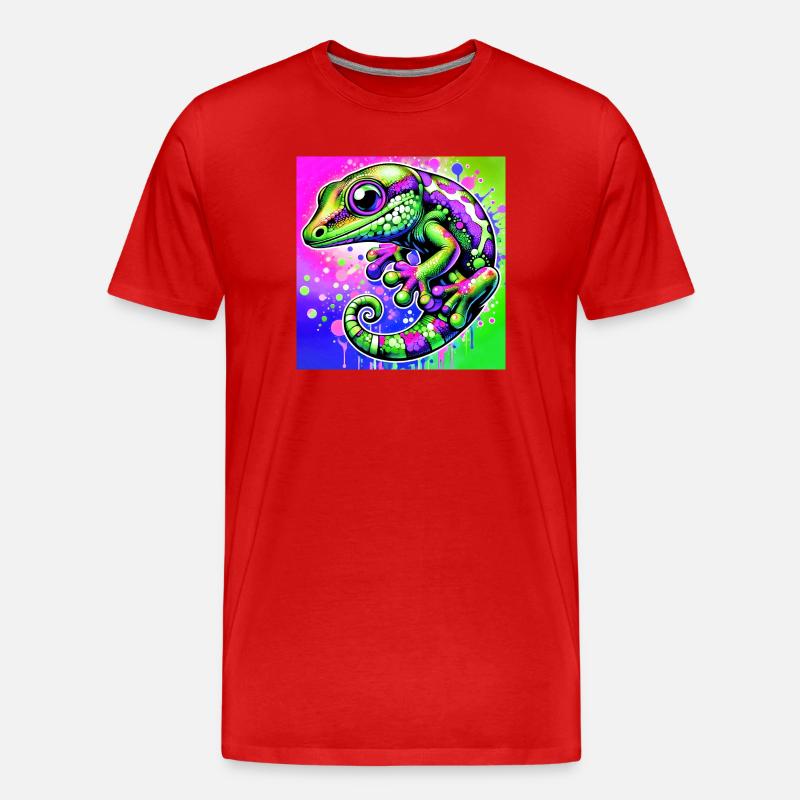 Gecko - Männer Premium Bio T-Shirt - Rot