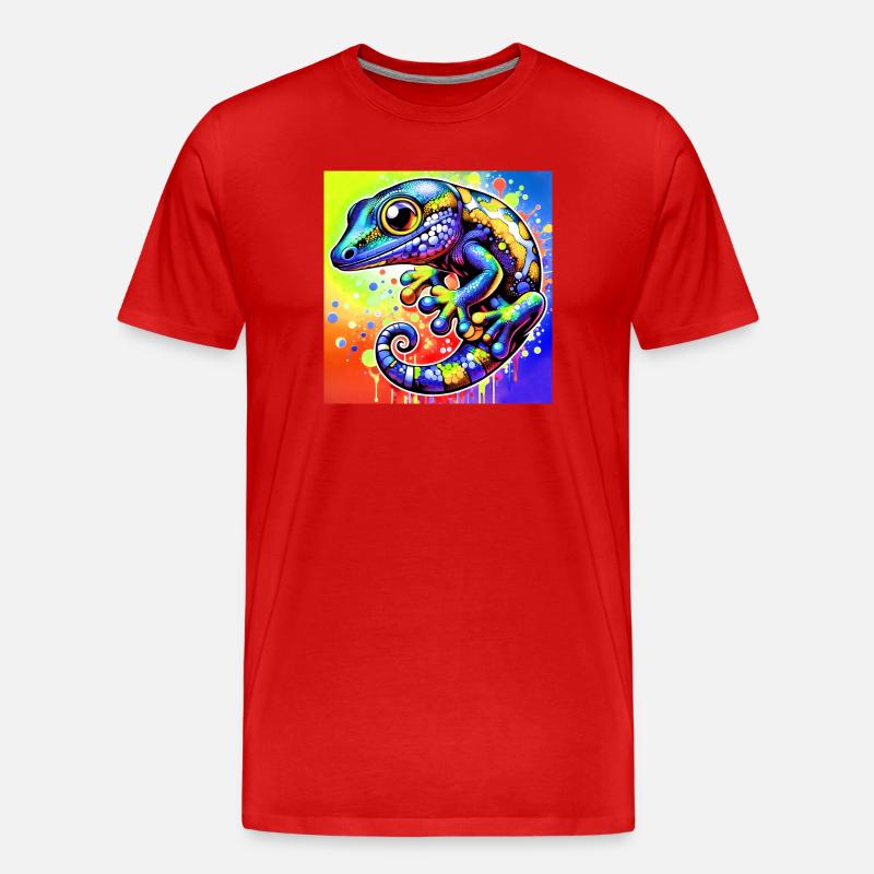 Gecko - Männer Premium Bio T-Shirt - Rot