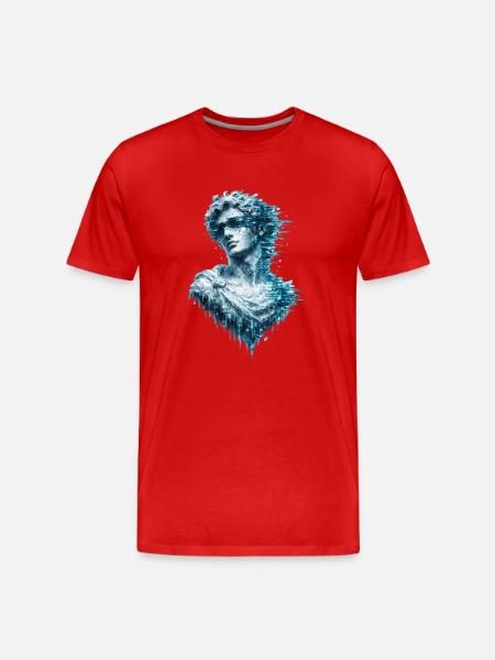 Busto classico in glitch ghiaccio - Men's Premium Organic T-Shirt - red