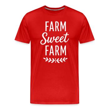 Ferme fermière mignonne Ferme en disant Ferme - T-shirt bio Premium Homme - rouge - Devant - Damien (186cm)