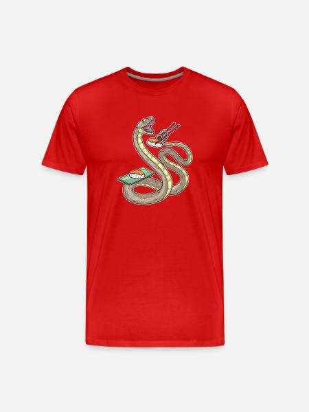 Snake Sushi - Men's Premium Organic T-Shirt - red