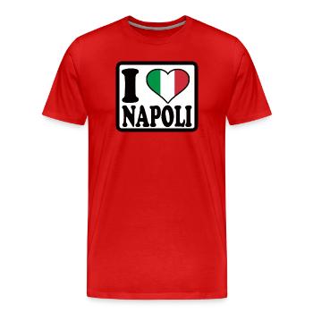Neapel, Napoli - Männer Premium Bio T-Shirt - Rot - Vorne - Damien (186cm)