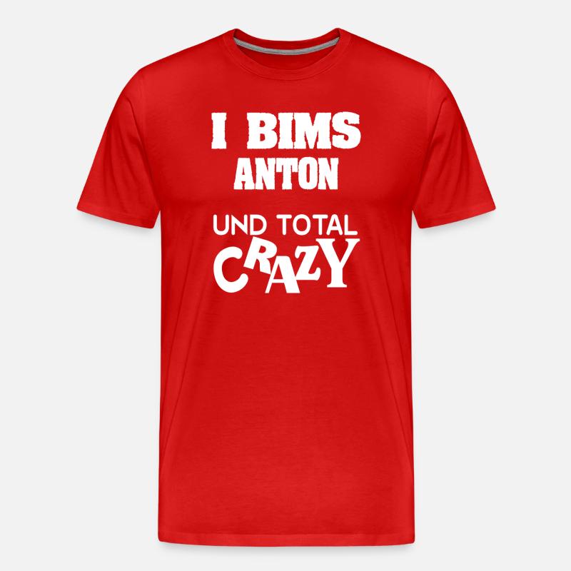 Crazy Anton - Männer Premium Bio T-Shirt - Rot