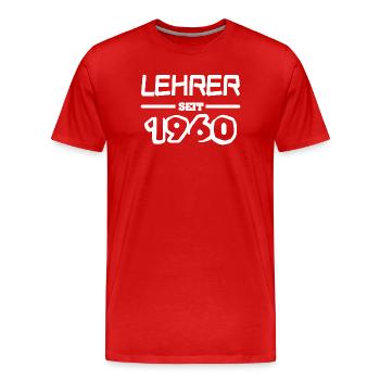 Lehrerin 1960 - Männer Premium Bio T-Shirt - Rot - Vorne - Damien (186cm)