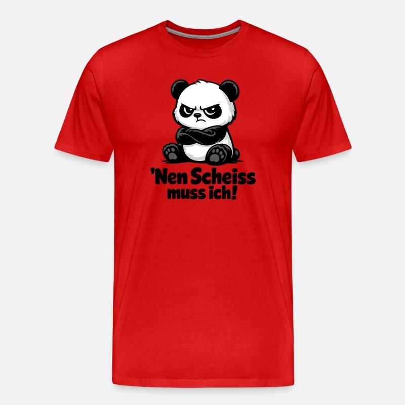 Nen Scheiss Muss Ich Panda - Männer Premium Bio T-Shirt - Rot