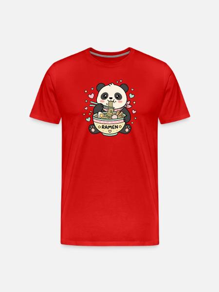 Kawaii Panda Ramen - Men's Premium Organic T-Shirt - red