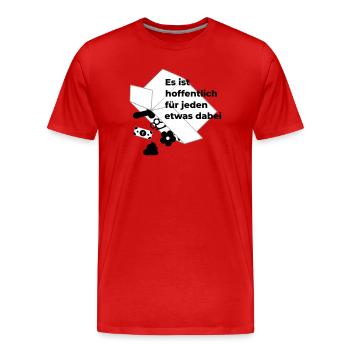 für jeden etwas dabei - Männer Premium Bio T-Shirt - Rot - Vorne - Damien (186cm)