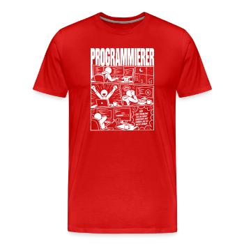 Programmierer lösen unbekannte Probleme - Männer Premium Bio T-Shirt - Rot - Vorne - Damien (186cm)