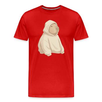 Camel Hoodie: Cozy Street Style - Men's Premium Organic T-Shirt - red - Front - Damien (186cm)