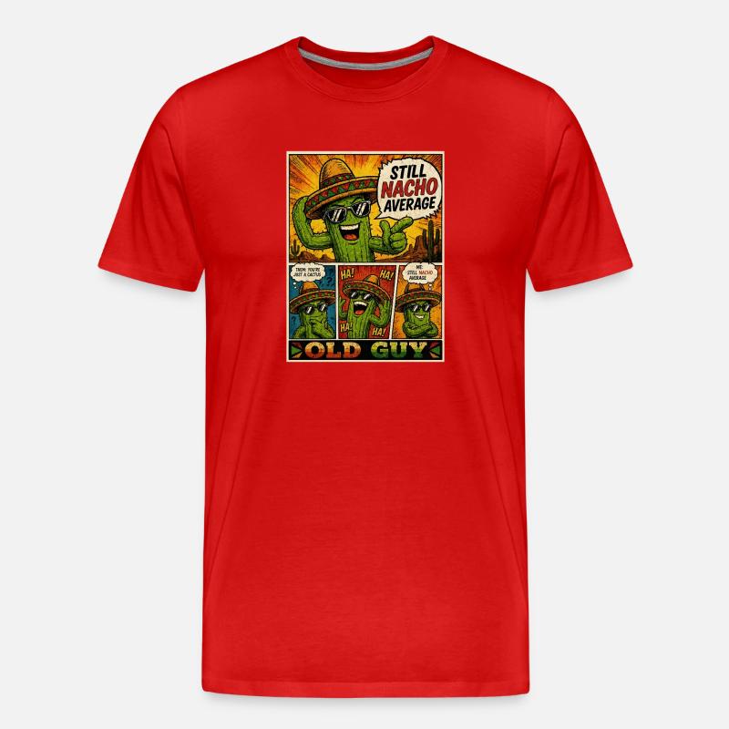 Old Guy Nacho Cactus - Männer Premium Bio T-Shirt - Rot