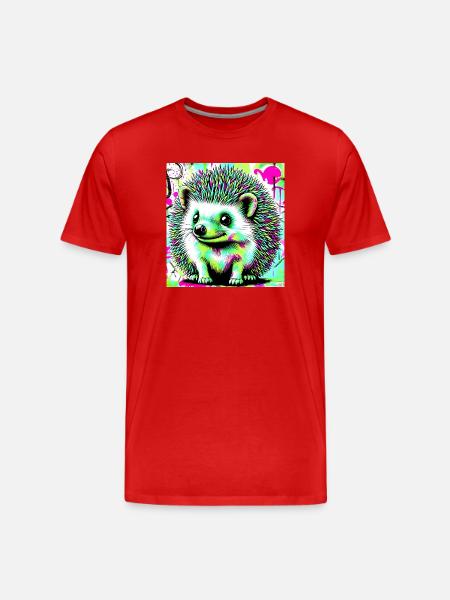 hedgehog - Men's Premium Organic T-Shirt - red
