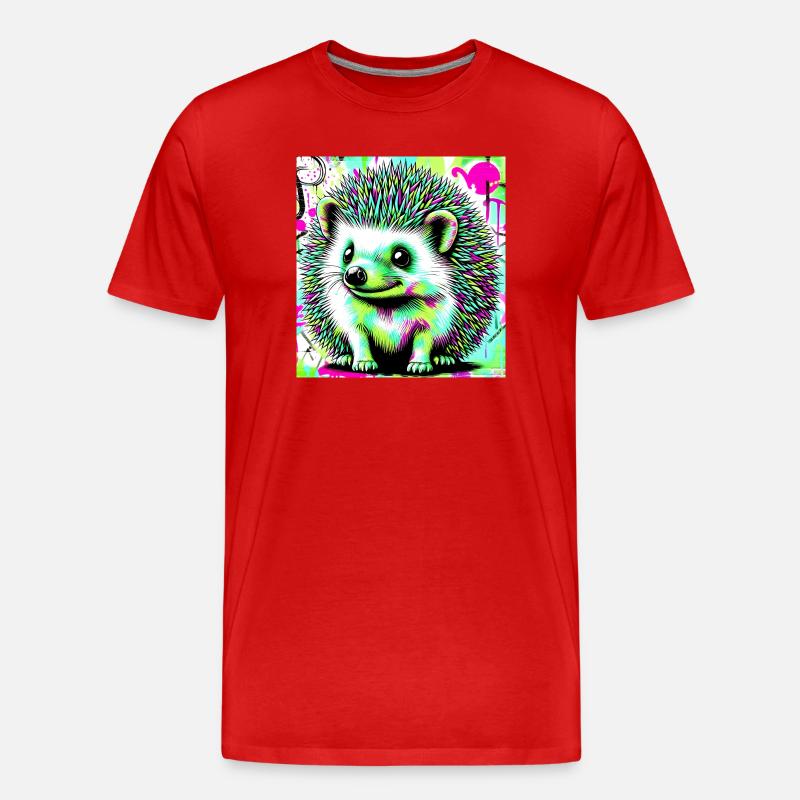 Igel - Männer Premium Bio T-Shirt - Rot