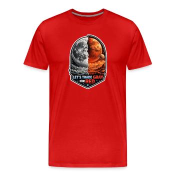 Allons sur Mars. Mission d’exploration de Mars - T-shirt bio Premium Homme - rouge - Devant - Damien (186cm)