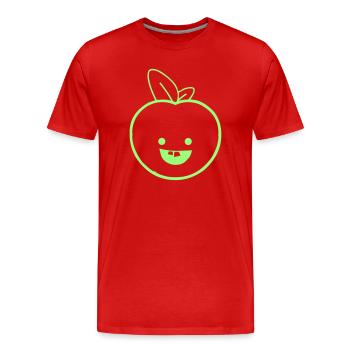Sourire Lime Apple - T-shirt bio Premium Homme - rouge - Devant - Damien (186cm)