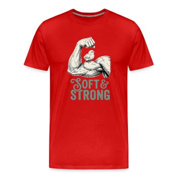 Fort et doux - T-shirt bio Premium Homme - rouge - Devant - Damien (186cm)