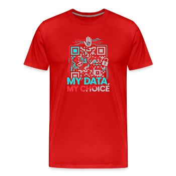 My data - Men's Premium Organic T-Shirt - red - Front - Damien (186cm)