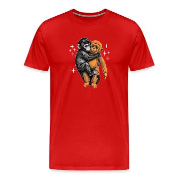 Bébé Singe Coup de Poing - T-shirt bio Premium Homme - rouge - Devant - Damien (186cm)