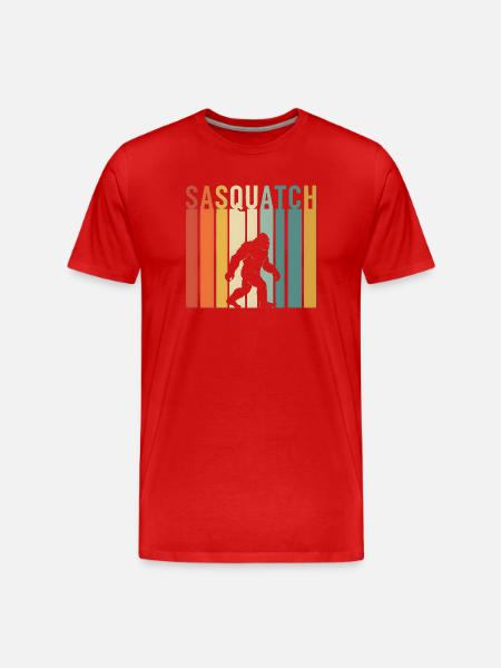 Bigfoot Silhouette Sasquatch style 1970s - Men's Premium Organic T-Shirt - red