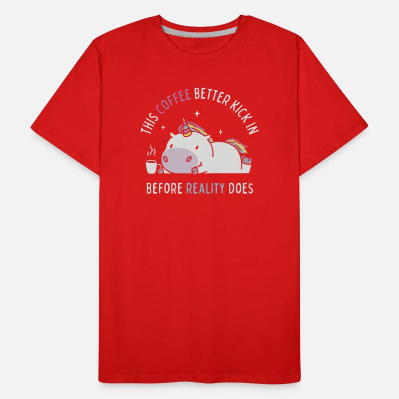 Coffee Before Reality Men's Premium Organic T-Shirt