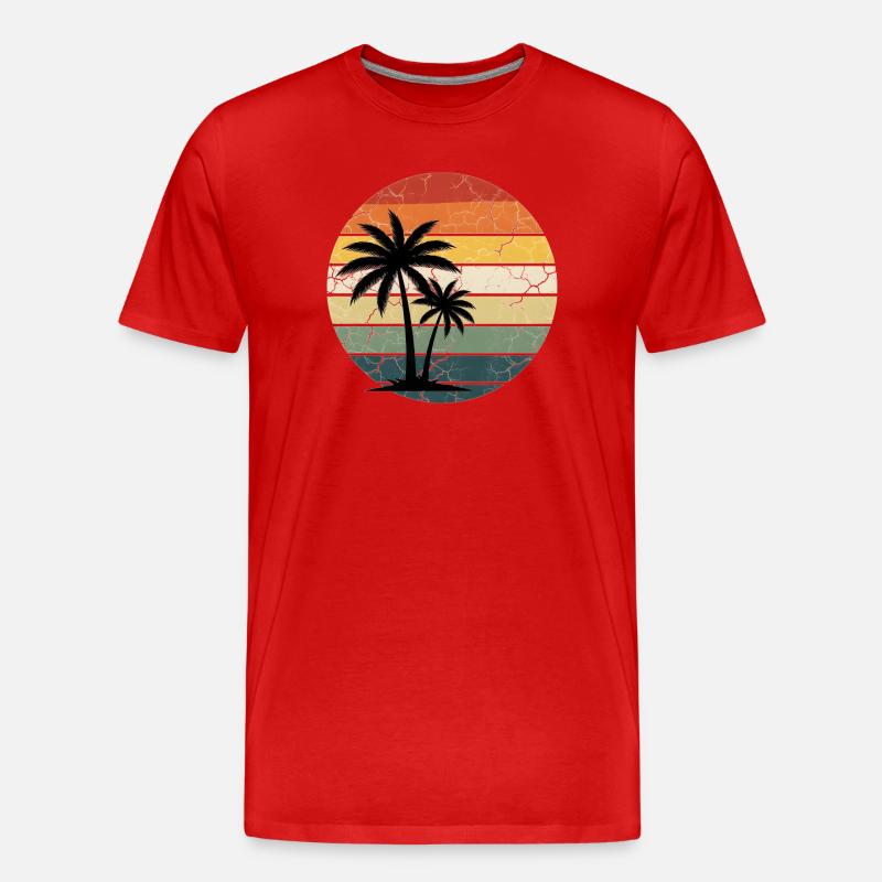 tropicale de vacances à la plage - T-shirt bio Premium Homme - rouge