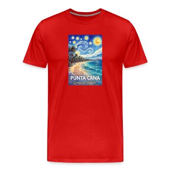 Punta Cana République dominicaine - T-shirt bio Premium Homme - rouge - Devant - Damien (186cm)