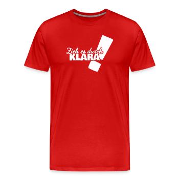 Geschenk für Klara - Männer Premium Bio T-Shirt - Rot - Vorne - Damien (186cm)