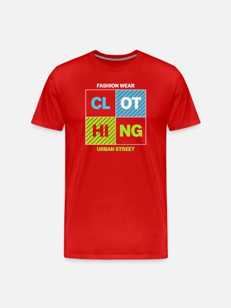 Neon Squares Urban Street Collage - Men's Premium Organic T-Shirt - red