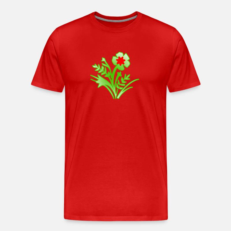 Blumen - Männer Premium Bio T-Shirt - Rot