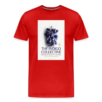 Indigo Collective Grapes Label - T-shirt bio Premium Homme - rouge - Devant - Damien (186cm)