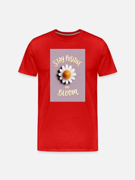 Reste positive Bloom Daisy - T-shirt bio Premium Homme - rouge