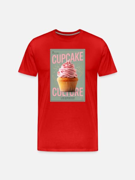 Cupcake Culture Cover Art - Men's Premium Organic T-Shirt - red
