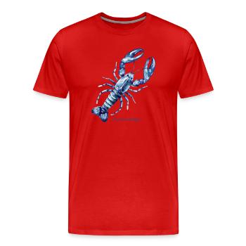 Sommerbrise Aquarell-Lobster - Männer Premium Bio T-Shirt - Rot - Vorne - Damien (186cm)
