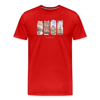 Paris Holidays Travel – City & Culture France - T-shirt bio Premium Homme - rouge - Devant - Damien (186cm)
