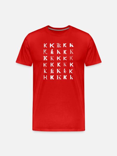 K-Monogramm-Mosaik - Männer Premium Bio T-Shirt - Rot