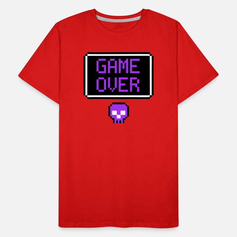 Game Over Pixel Art du Crâne T-shirt bio Premium Homme