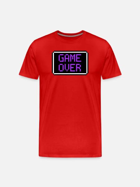 Game Over Shield Retro Gamer - Men's Premium Organic T-Shirt - red