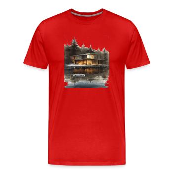Disparus dans la maison du lac Comfort - T-shirt bio Premium Homme - rouge - Devant - Damien (186cm)